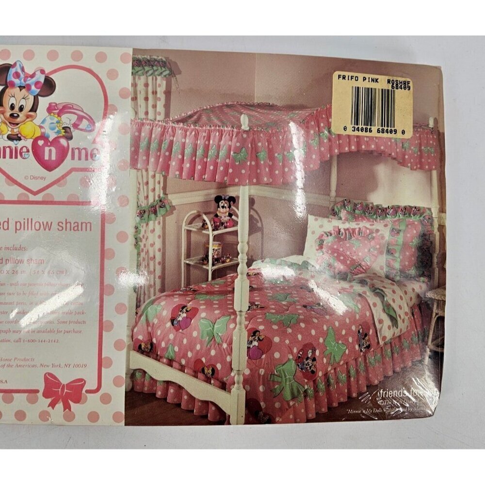 VTG 90s New Minnie N Me Ruffled Standard Pillow Sham Friends Forever - Picture 4 of 4